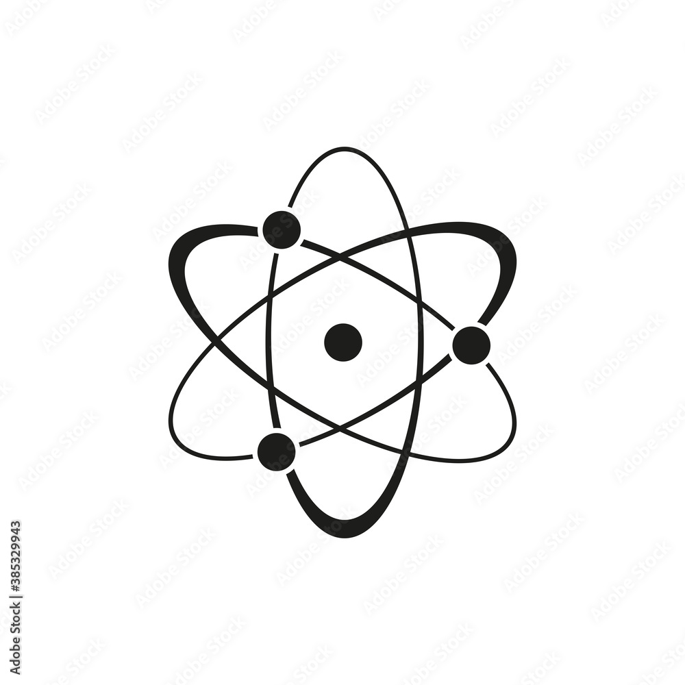 The icon of the atom. Simple vector illustration on a white background The icon of the atom. Simple vector illustration on a white background