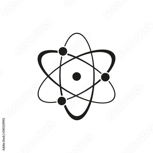 The icon of the atom. Simple vector illustration on a white background