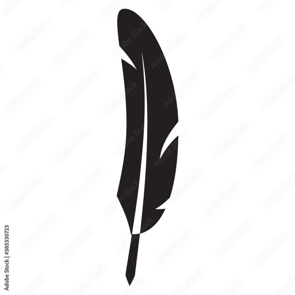 Icon of a feather of a bird depicting exotic feather
