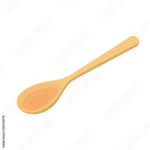 Spoon vector. Wood Spoon on white background. black spoon vector.