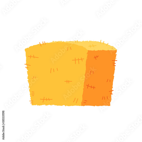 Haystack vector. Haystack on white background. Wheat straw.
