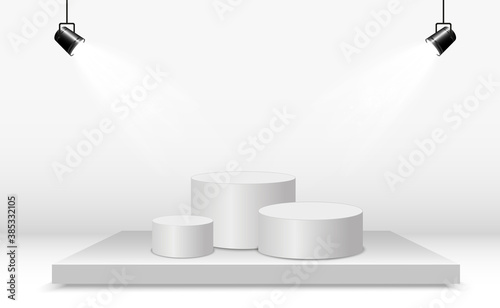 Round podium or platform on a transparent background.