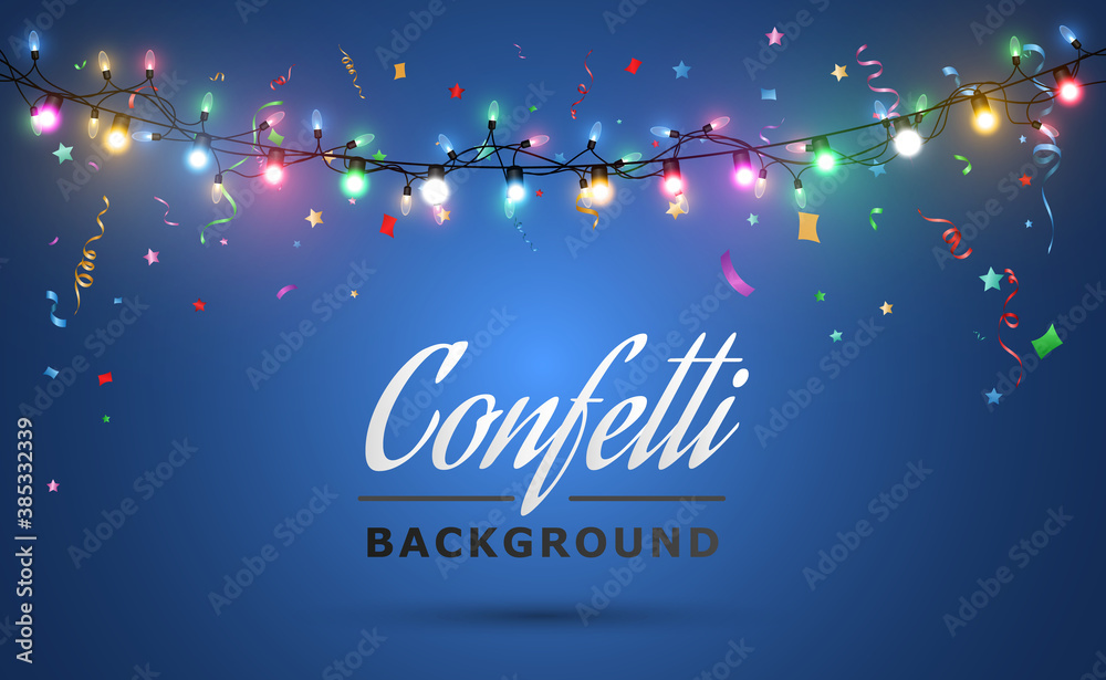 Vector illustration of a light garland on a transparent background. Vector illustration of a light garland on a transparent background.