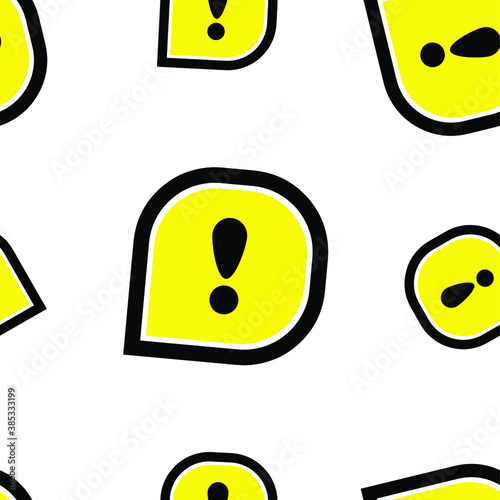Seamless patterns with exclamation sign	