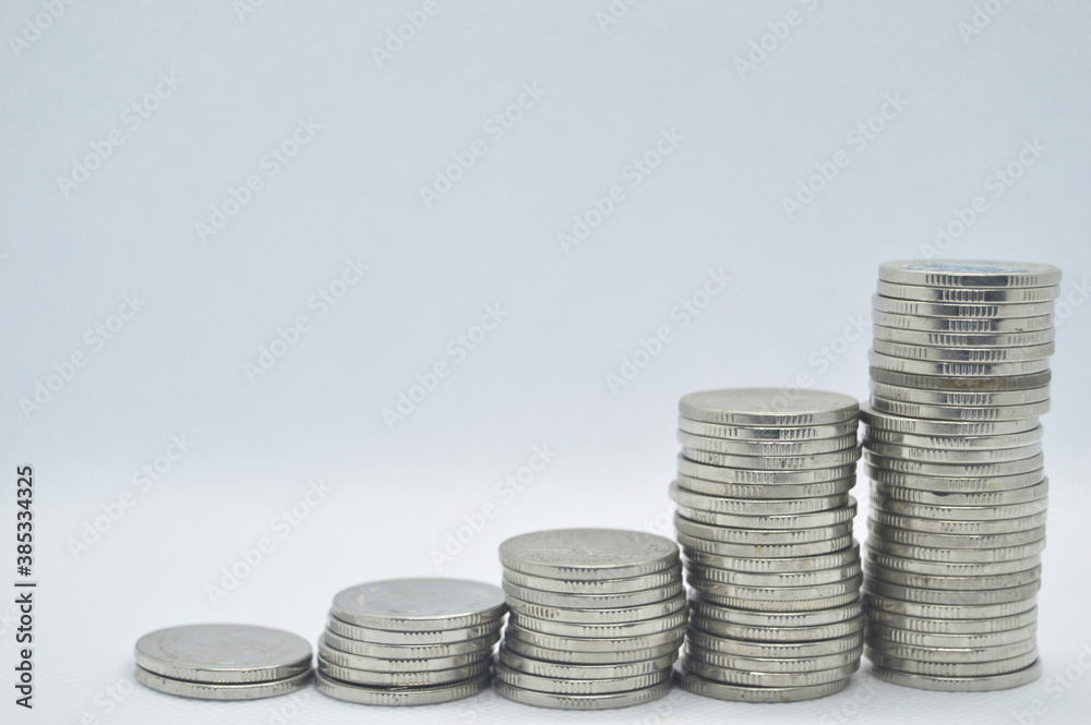 Coins stacked in layers (Conveys financial matters) Coins stacked in layers (Conveys financial matters)