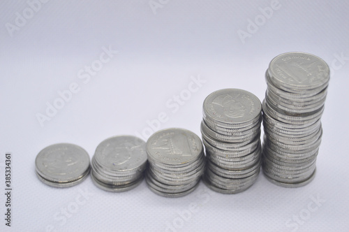 Coins stacked in layers (Conveys financial matters)
