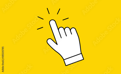 Hand click icon. Vector mouse pointer symbol.