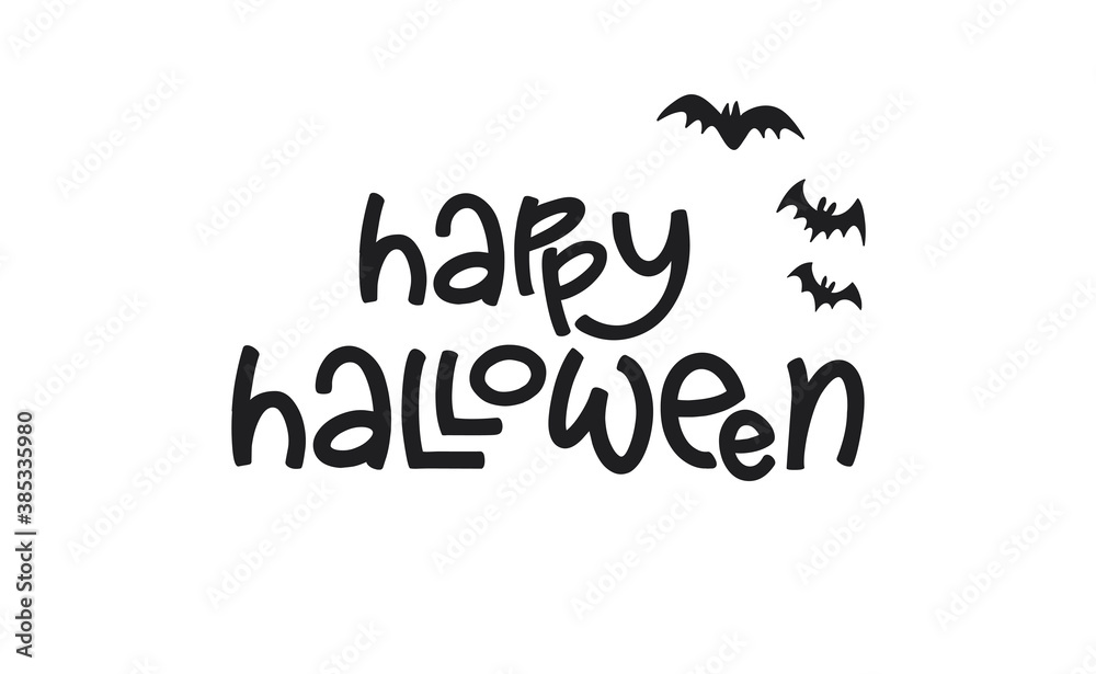 Happy Halloween text banner, vector illustration. Happy Halloween text banner, vector illustration.