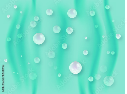 abstract green background with pearls. vector graphics