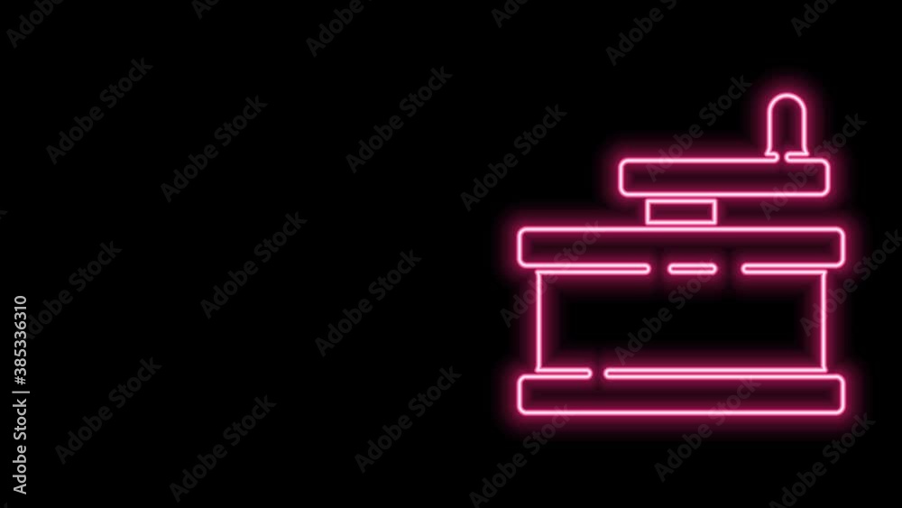 Glowing neon line Manual grinder icon isolated on black background. 4K Video motion graphic animation Glowing neon line Manual grinder icon isolated on black background. 4K Video motion graphic animation