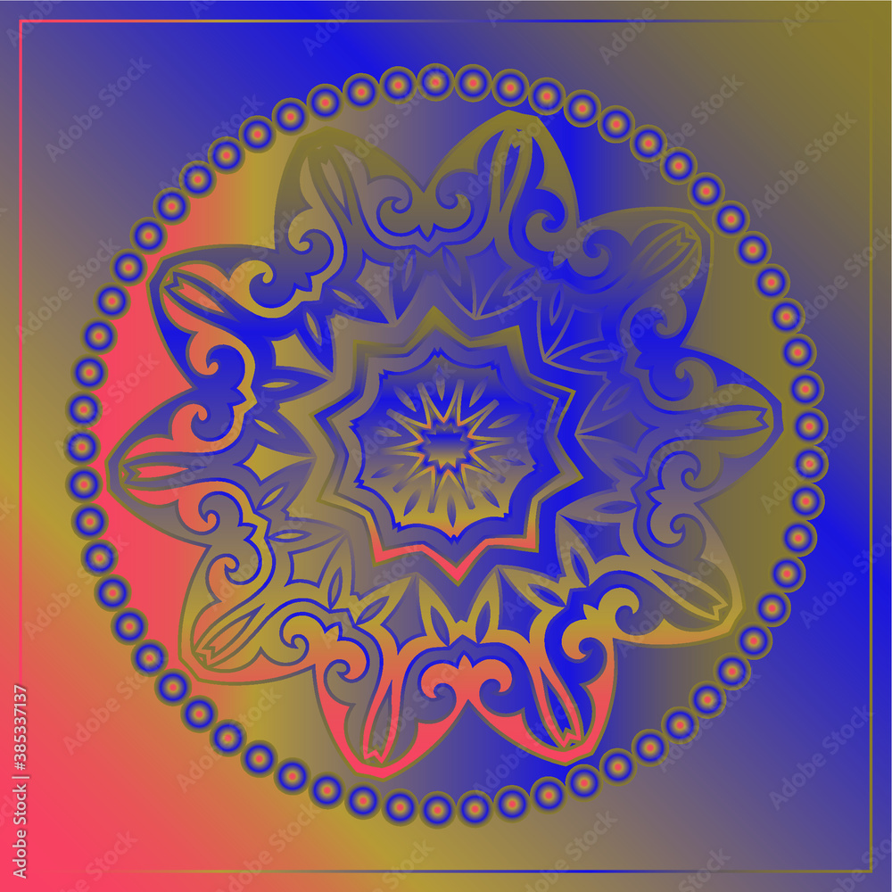 Decorative Asian Round Pattern. Mandala. Ornamental design element of Asian Nomads: Kyrgyz, Kazakhs, Bashkirs, Tatars, Yakut, Mongols. Ethnic Vector Illustration for Paper Products, Textiles. Decorative Asian Round Pattern. Mandala. Ornamental design element of Asian Nomads: Kyrgyz, Kazakhs, Bashkirs, Tatars, Yakut, Mongols. Ethnic Vector Illustration for Paper Products, Textiles.