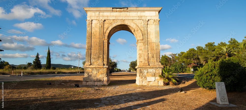 Roman Triumphal Arch in Roda de Bera, Tarragona, Spain