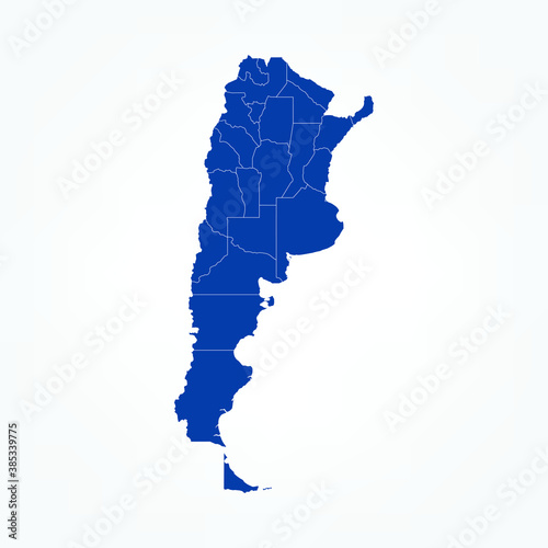 High Detailed Blue Map of Argentina on White isolated background, Vector Illustration EPS 10