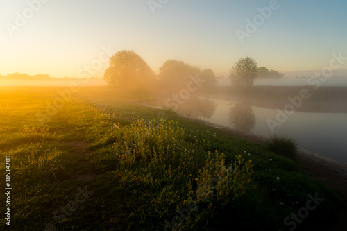 morning mist over the river