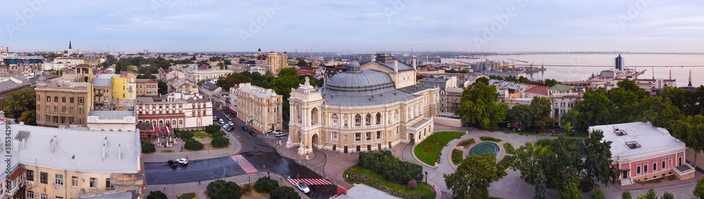 odessa ukraine opera theater high angle wide panorama view
