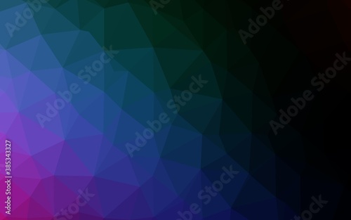 Dark Multicolor, Rainbow vector blurry triangle pattern.