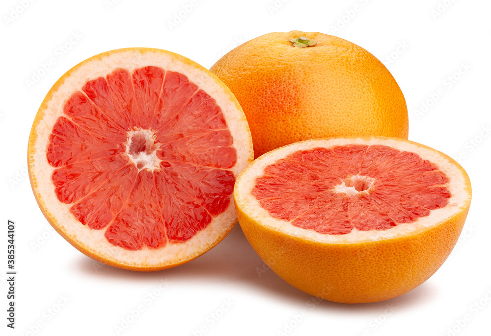sliced grapefruit path isolated on white sliced grapefruit path isolated on white
