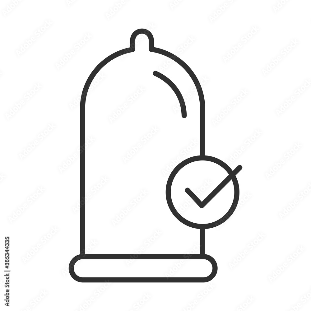 Obraz premium sexual health, contraception condom latex line icon