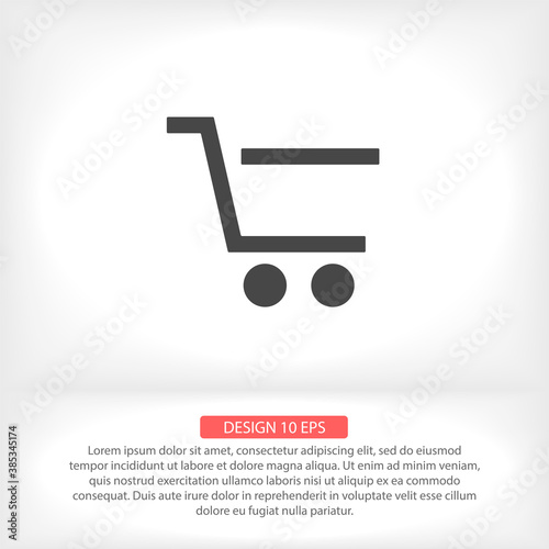  icon- cart shopping , lorem ipsum Flat design
