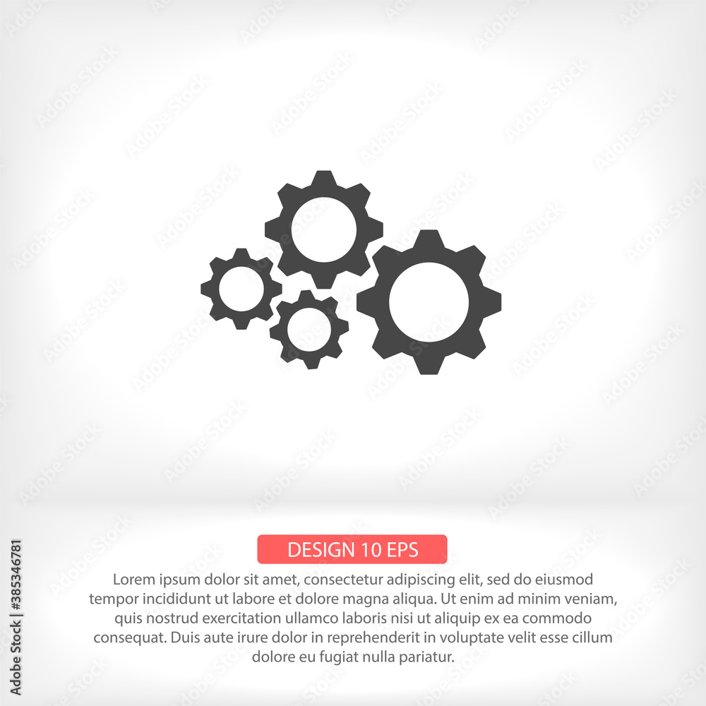 Man and cog vector icon , lorem ipsum Flat design Man and cog vector icon , lorem ipsum Flat design