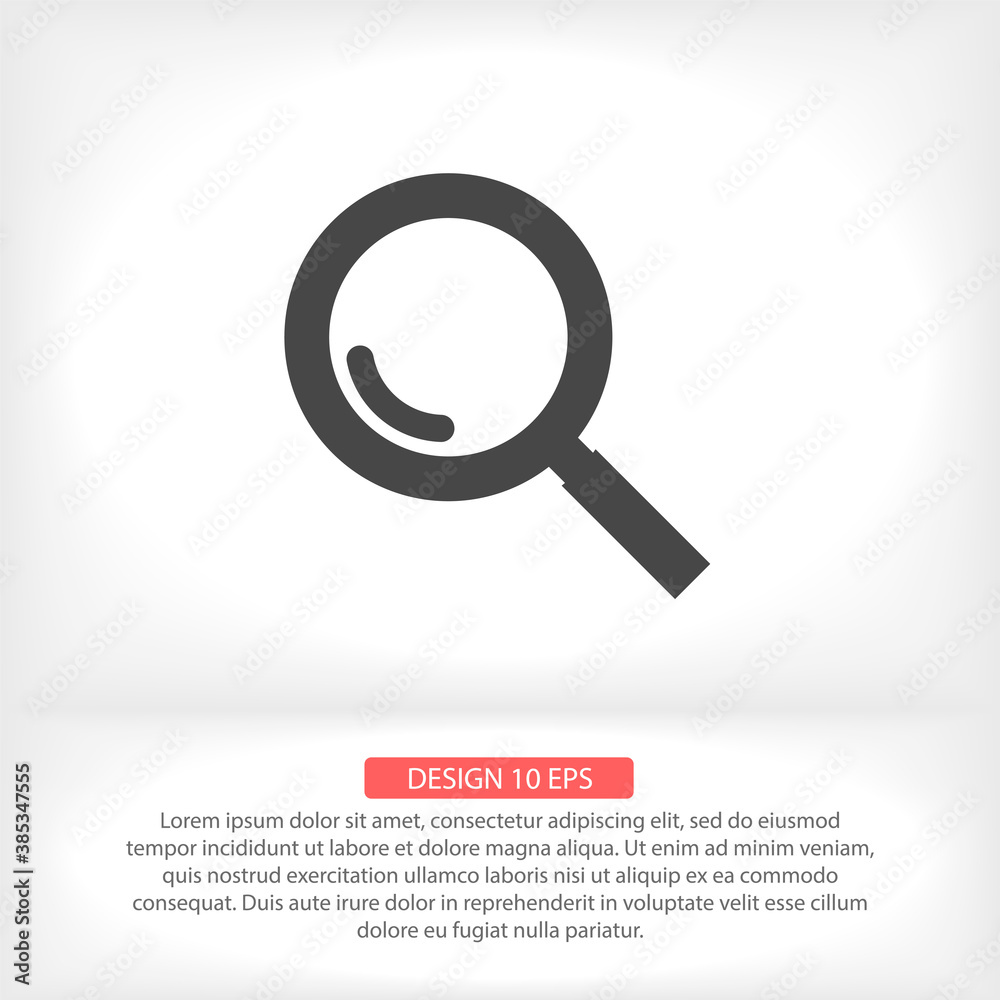 Magnifier with a man vector icon , lorem ipsum Flat design Magnifier with a man vector icon , lorem ipsum Flat design