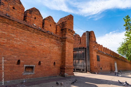 Tha Phae gate Chiangmai old city wall in northern Thailand photo