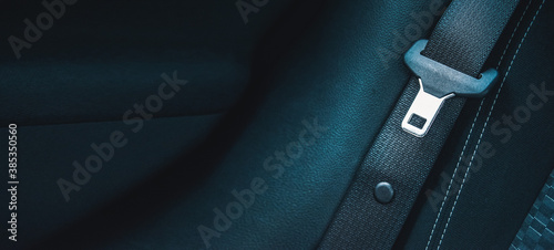 Seat belt in a car. Safety. Car interior.
