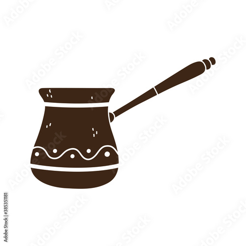 coffee turkish maker hot beverage isolated icon style silhouette icon style