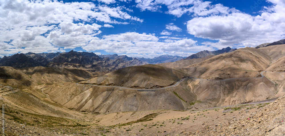 Beautiful mountain view of Srinagar - Leh road at Namika la pass in Ladakh region, Jammu and Kashmir, India.