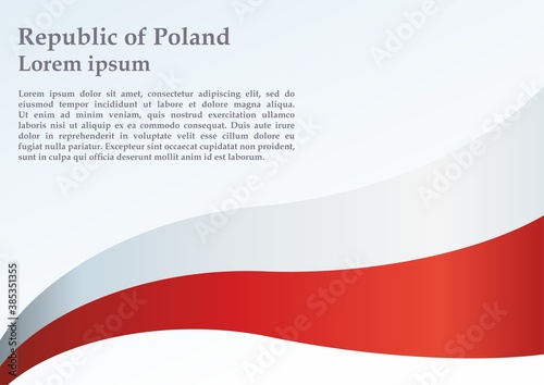 Flag of Poland, Polish flag, Bright, colorful vector illustration.