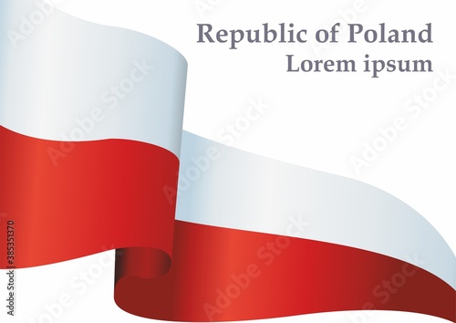 Flag of Poland, Polish flag, Bright, colorful vector illustration.