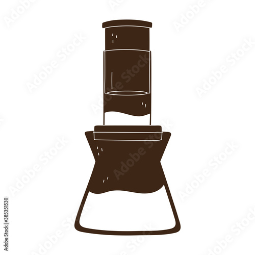 coffee brew method aeropress silhouette icon style