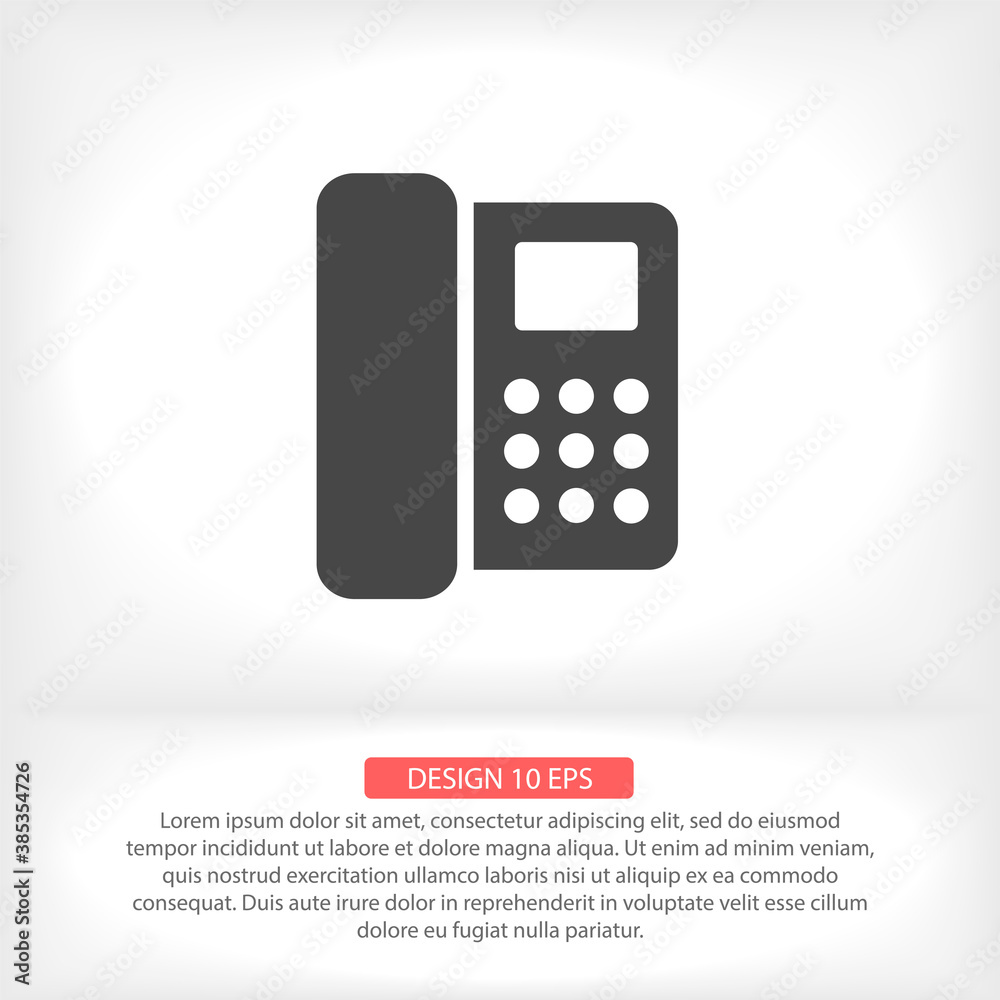 Home phone vector icon , lorem ipsum Flat design Home phone vector icon , lorem ipsum Flat design