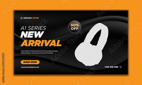 Social Media Post Design Template for your product promotion, Design with yellow and black color.