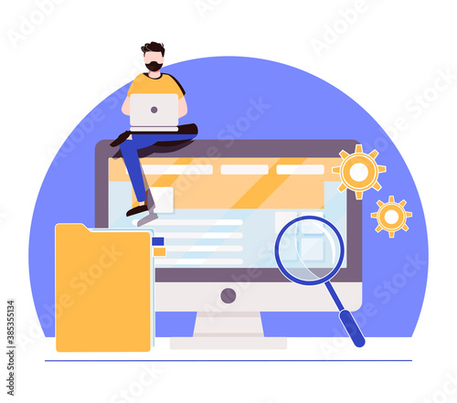 HTML5 website development website UI kit. HTML5 development, website design element, menu bar, responsive landing page, user experience landing 