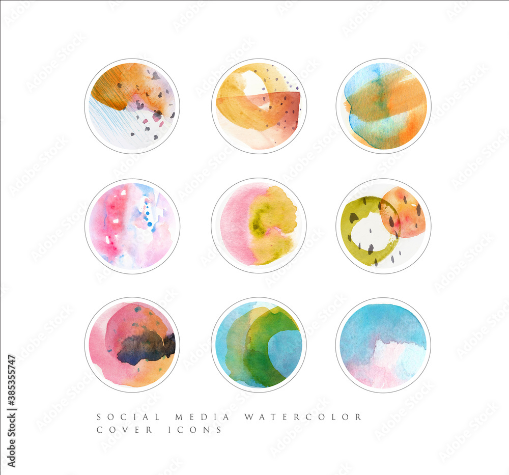 Color abstract stories highlights cover icons