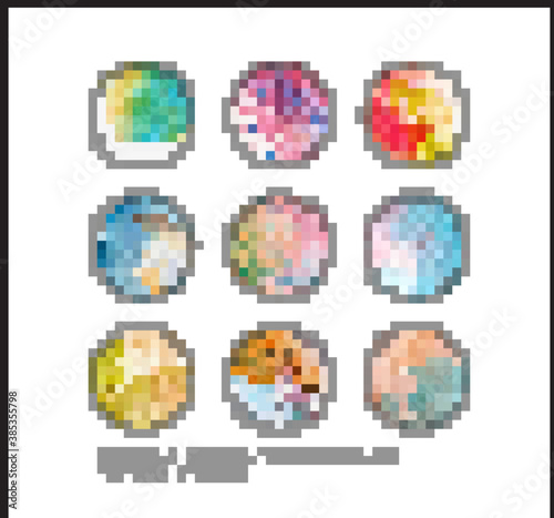 Multicolored abstract stories highlights cover icons