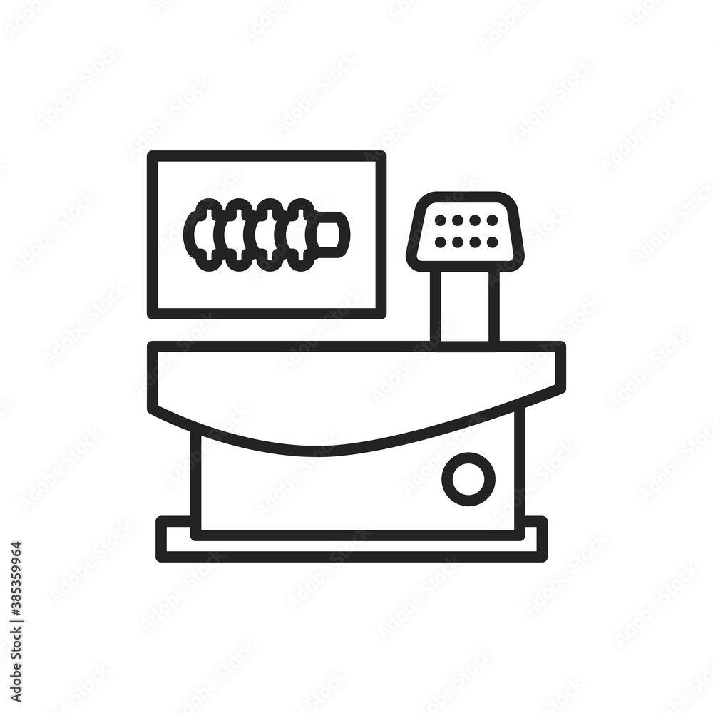 Bone densitometry black line icon. Medical device. Bone densitometry black line icon. Medical device.