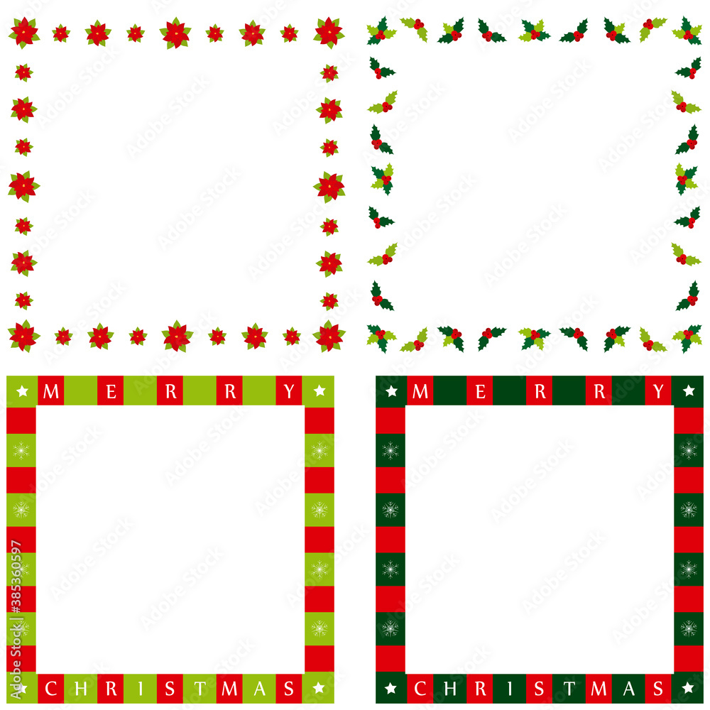 Fototapeta premium Set of Christmas frames and border.