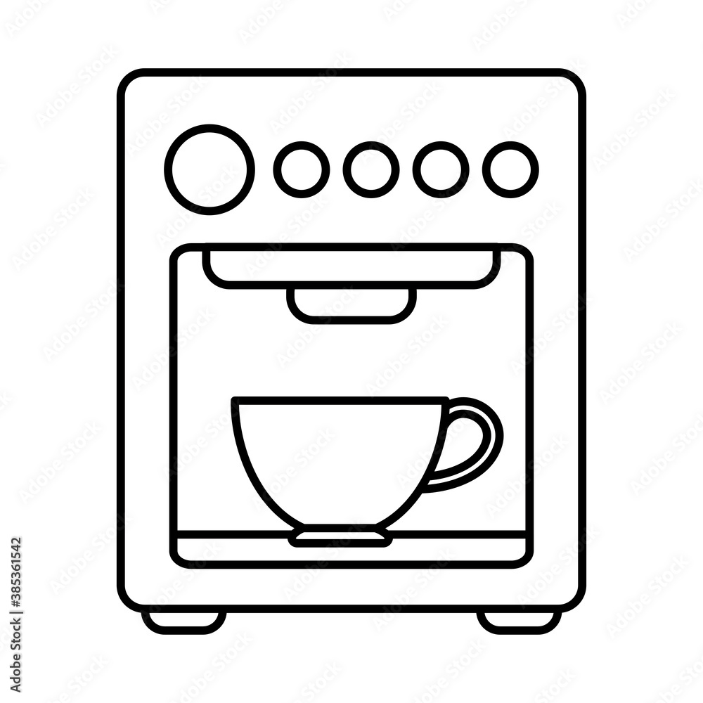 machine maker hot beverage fresh line icon machine maker hot beverage fresh line icon