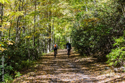The Virginia Creeper Trail, the most popular bike route in the region. Abingdon, VA, USA