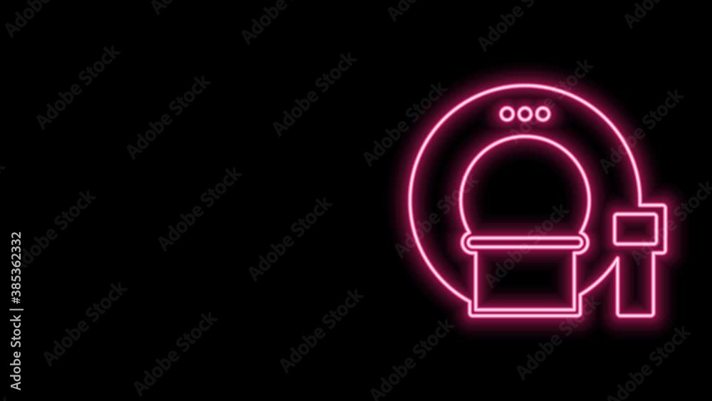 Glowing neon line Tomography icon isolated on black background. Medical scanner, radiation. Diagnosis, radiology, magnetic resonance therapy. 4K Video motion graphic animation Glowing neon line Tomography icon isolated on black background. Medical scanner, radiation. Diagnosis, radiology, magnetic resonance therapy. 4K Video motion graphic animation