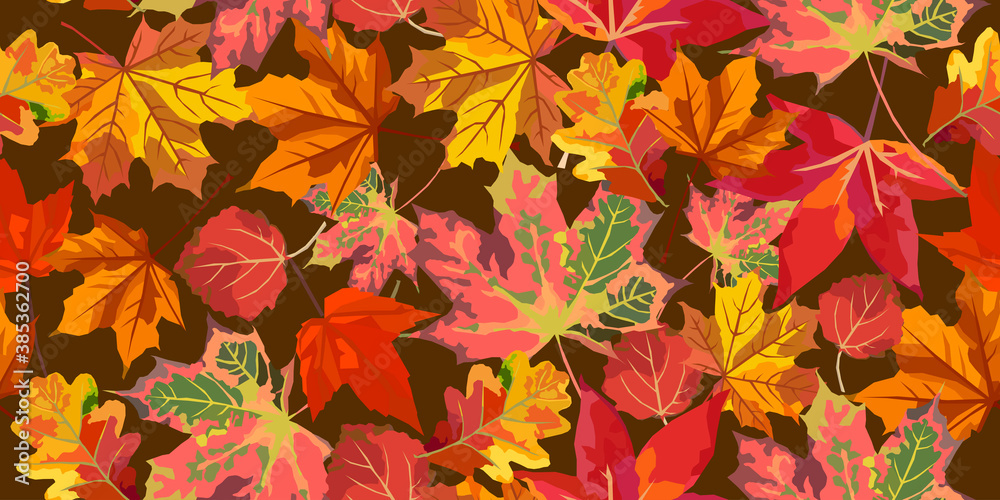 Seamless autumn leafs pattern