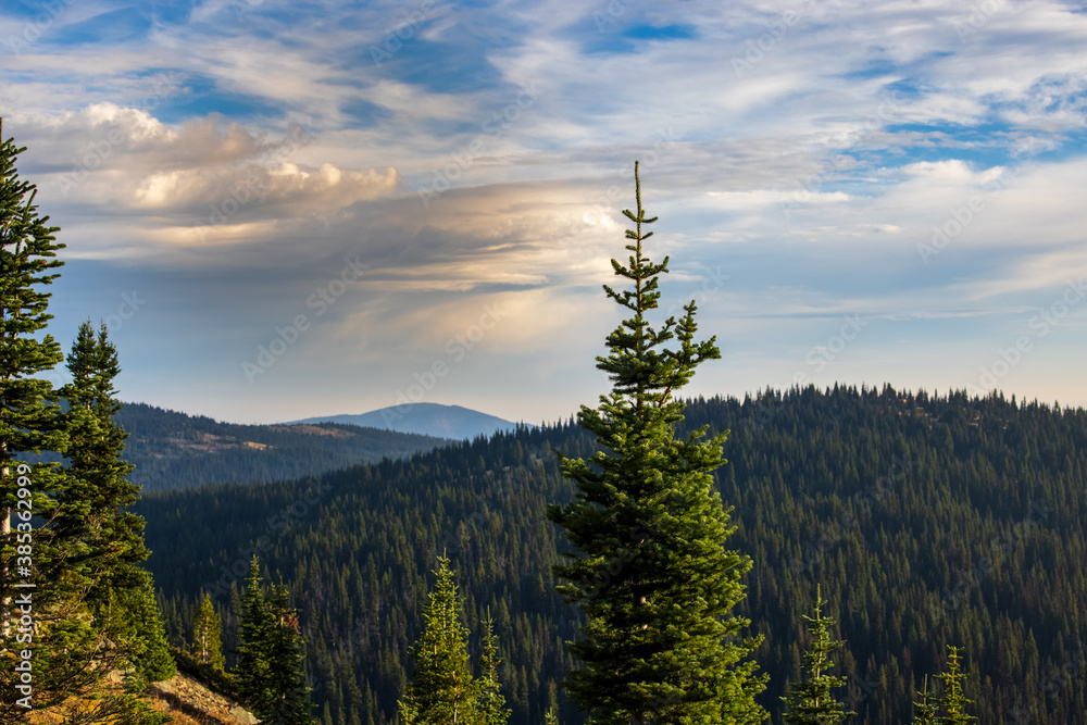 Beautiful clouds above valley in October