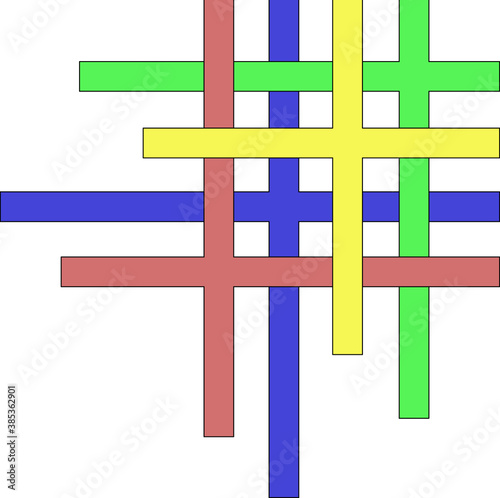 colored background, lines in postel colors