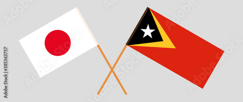 Crossed flags of East Timor and Japan