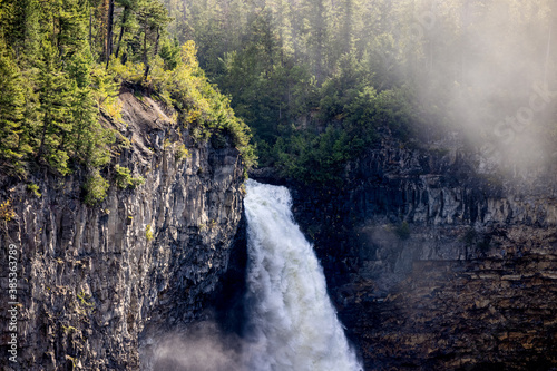 Closeup of the mouth of waterfall