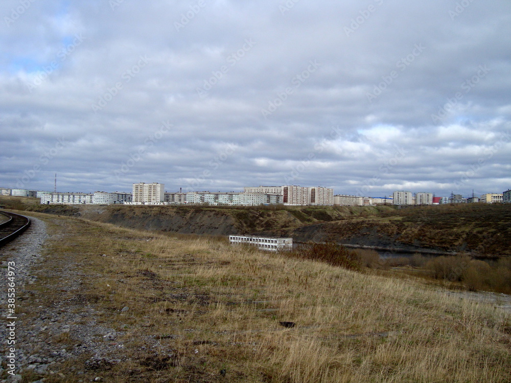 landscape in the distance on the city North of Russia Arctic landscape in the distance on the city North of Russia Arctic