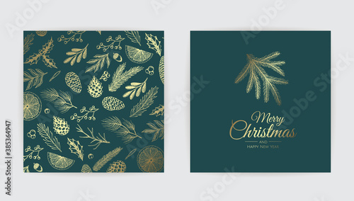 Merry Christmas background with christmas element. Vector illustration