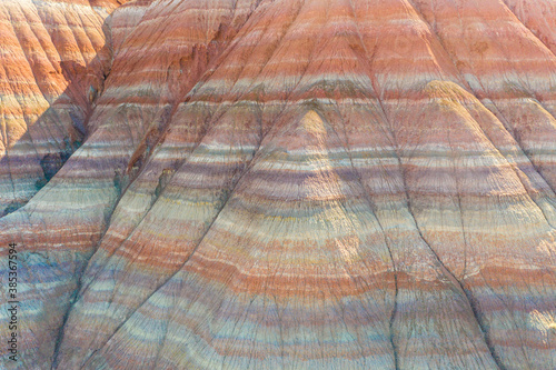 Aerial view close up of colour stratus in Lower Hackberry Canyon, Utah, USA. photo